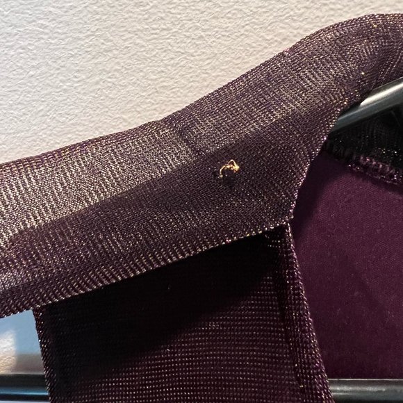 Purple/Gold Vintage Tie Neck Top - Picture 5 of 5